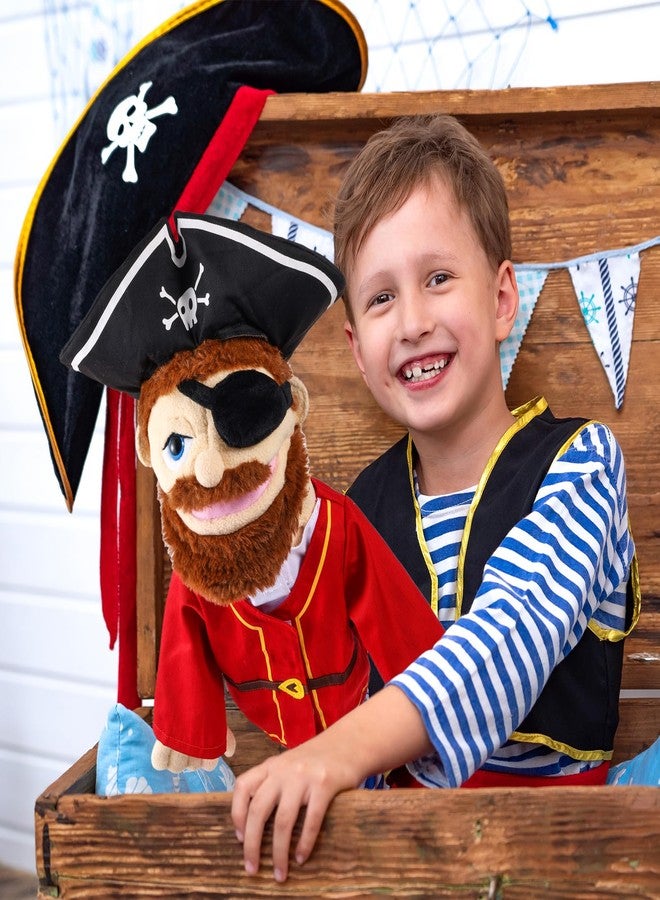 ZJoey Role Play Hand Puppets Hand Plush Chef Doctor Fireman Pirate Detective Athlete Nurse Worker Hand Puppet Toys Puppets for Kids Storytelling Imaginative Pretend Play Teaching Preschool(Pirate) - Image 5